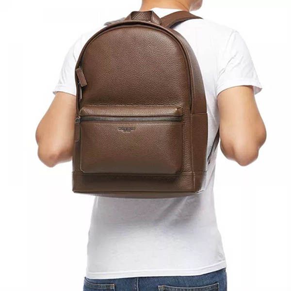 Balo Michael Kors MK Bryant Pebble-textured Leather Backpack In Mocha Màu Nâu - 4