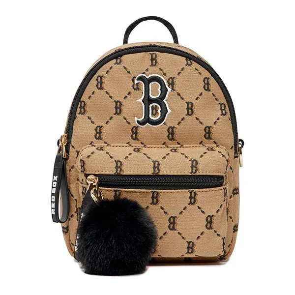 Balo Trẻ Em MLB Mini Monogram Jacquard Boston Redsox 7ABKM032N-43BGS Màu Nâu - Túi xách - Vua Hàng Hiệu