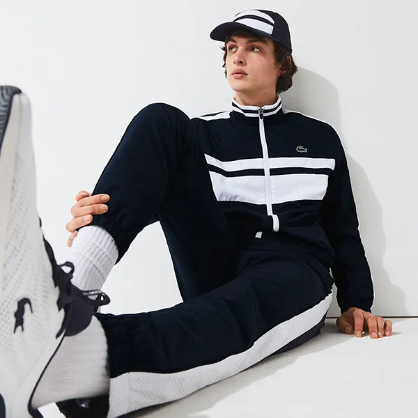 Bộ Quần Áo Lacoste Men’s Lacoste Sport High Neck Tennis Tracksuit H9691-00 Màu Xanh Navy Size S
