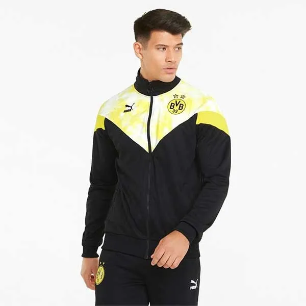 Bộ Thể Thao Puma Black BVB Iconic MCS Mesh Printed Regular Fit Sports Jacket Màu Đen Vàng Size S - Thời trang - Vua Hàng Hiệu