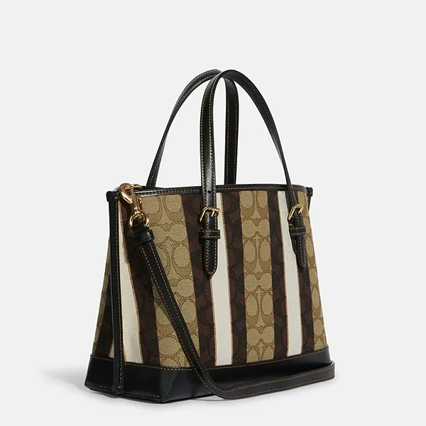 Túi Xách Coach Mollie Tote 25 In Signature Jacquard With Stripes C4086 Màu Nâu