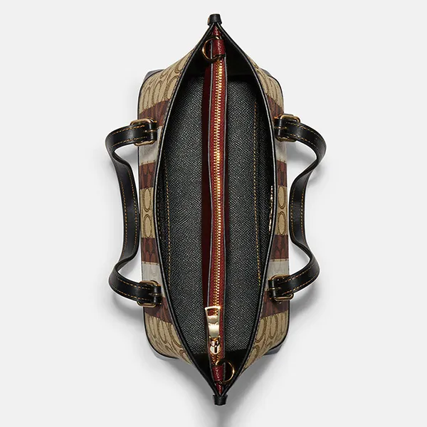 Túi Xách Coach Mollie Tote 25 In Signature Jacquard With Stripes C4086 Màu Nâu