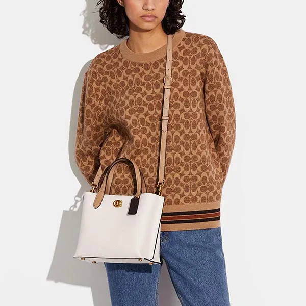 Túi Tote Coach Willow Tote 24 In Colorblock Màu Trắng