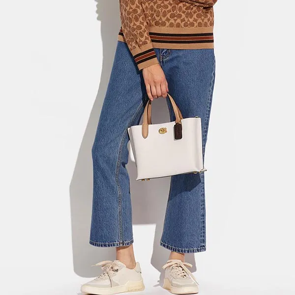 Túi Tote Coach Willow Tote 24 In Colorblock Màu Trắng