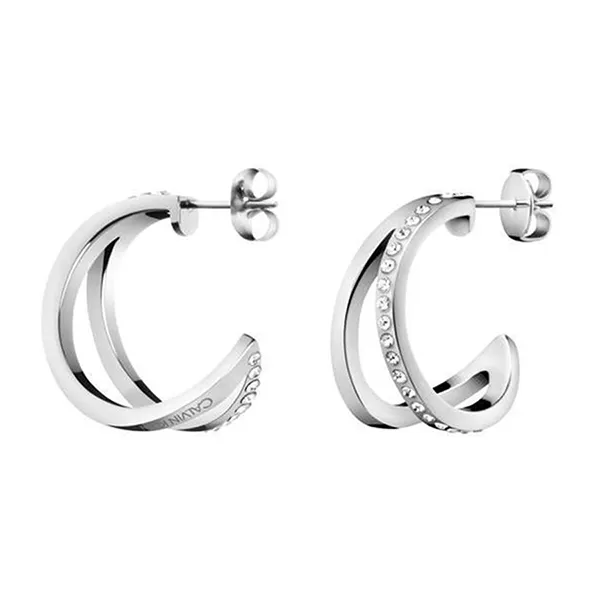 Khuyên Tai Calvin Klein CK Outline Creole Earrings KJ6VME040100 Màu Bạc