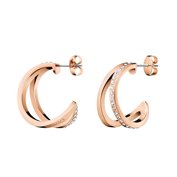 Khuyên Tai Calvin Klein CK Outline Creole Earrings KJ6VPE140100 Màu Vàng Hồng - 2
