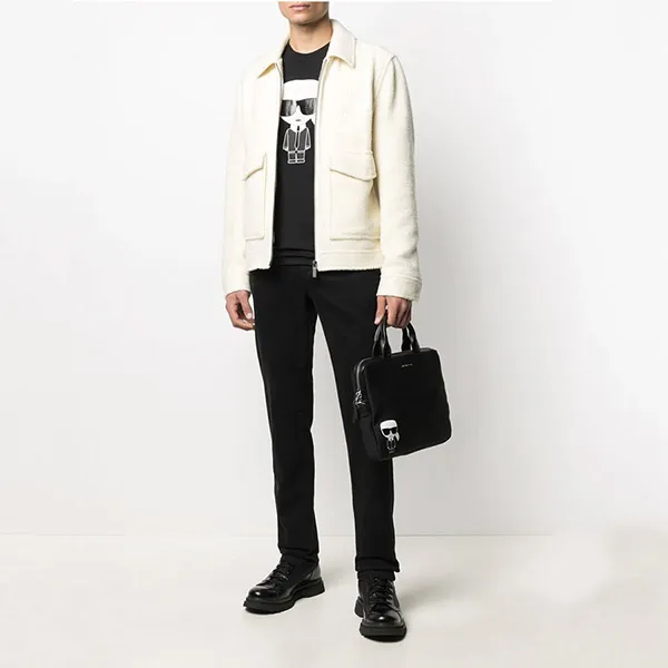 Cặp Xách Tay Karl Lagerfeld Ikonik Neoprene Laptop Bag Màu Đen - Túi xách - Vua Hàng Hiệu