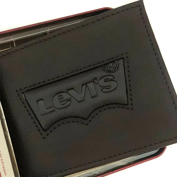 Ví Nam Levi's Black Leather Bifold Logo Wallet Màu Đen - Túi xách - Vua Hàng Hiệu