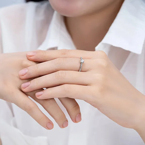 Nhẫn Huy Thanh Jewelry NDINO 198 - 14K - Đá Cubic Zirconia Màu Bạc