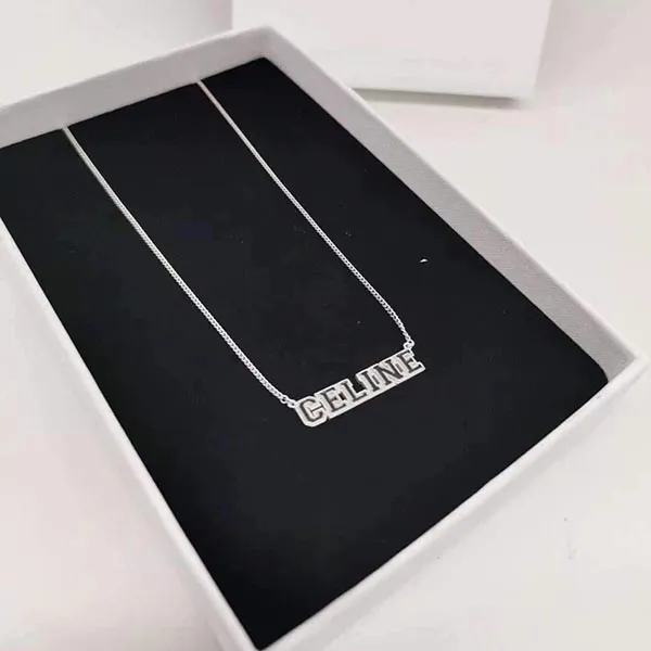 Dây Chuyền Celine Université Necklace In Sterling Silver With Rhodium Màu Bạc - Trang sức - Vua Hàng Hiệu