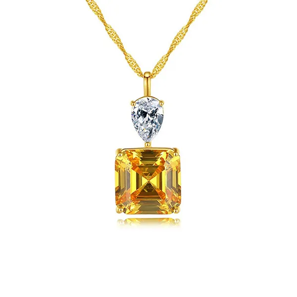 Dây Chuyền Kya Jewel Bạc 925 Đá Vàng Cao Cấp SN105 Màu Vàng