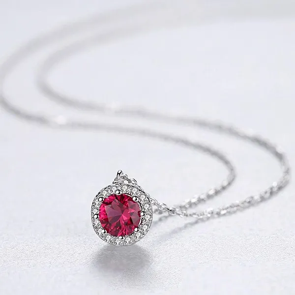 Dây Chuyền Kya Jewel Bạc 925 Đá Hồng Duyên Dáng SN40 - Trang sức - Vua Hàng Hiệu