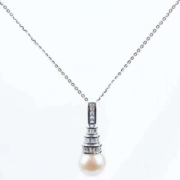 Dây Chuyền Minh Hà Pearl Jewelry Bạc Ý Cao Cấp S925, Viên Ngọc 10mm Màu Trắng - Trang sức - Vua Hàng Hiệu