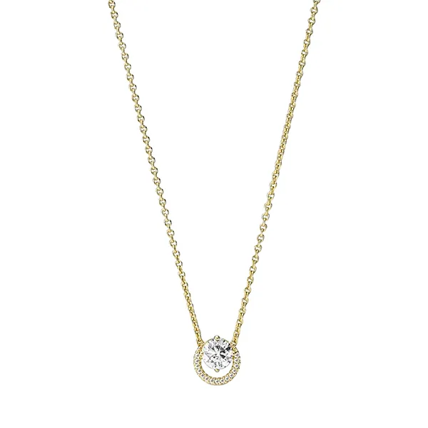 Dây Chuyền Pandora Sparkling Round Halo Pendant Collier Necklace 361174C01 Màu Vàng
