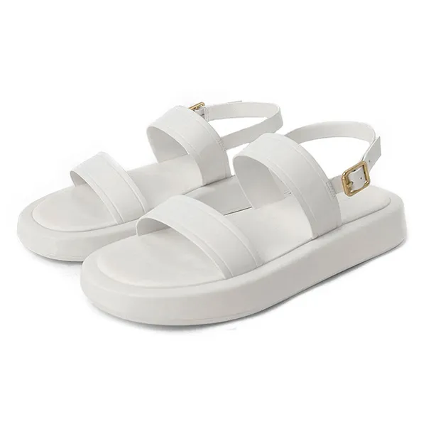 Dép Sandal Nữ Charles & Keith CNK Open Toe Slingback Platform Sandals 70920098 Màu Trắng Size 36