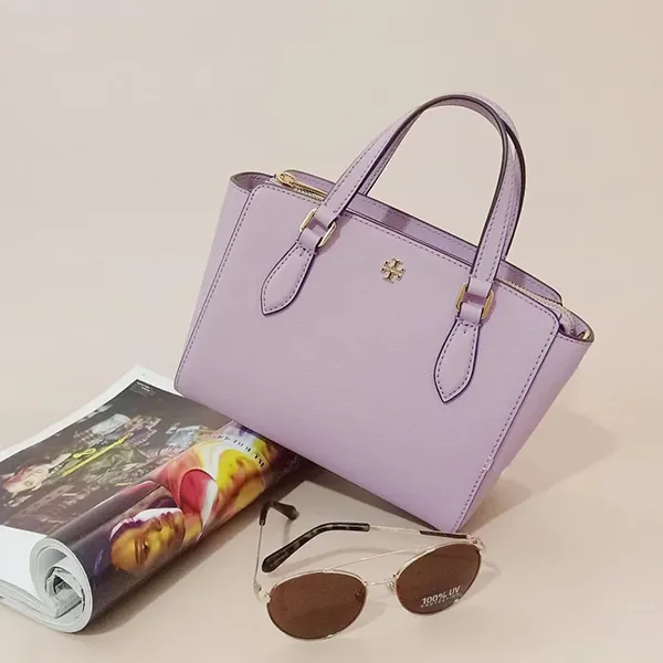 Túi Xách Tory Burch Emerson Mini Top Zip Handbag Purse Dusty Violet Màu Tím
