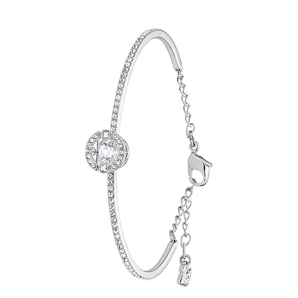 Vòng Đeo Tay Swarovski Sparkling Dance Bangle White, Rhodium Plated 5497478 Màu Bạc