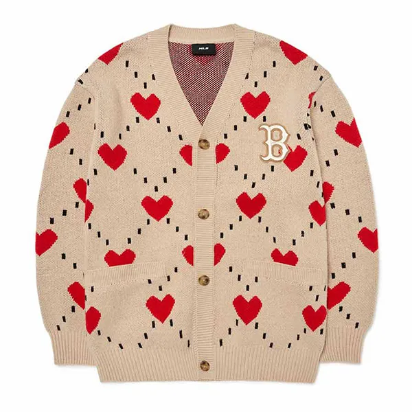 Áo Cardigan MLB Boston Red Sox 3AKCH0224-43BGS Màu Kem - Thời trang - Vua Hàng Hiệu