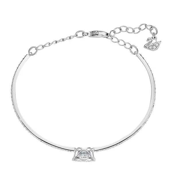 Vòng Đeo Tay Swarovski Sparkling Dance Bangle White, Rhodium Plated 5497478 Màu Bạc
