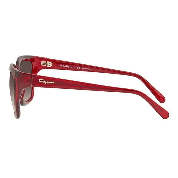 Kính Mát Salvatore Ferragam Grey Rectangular Ladies Sunglasses SF1018S 655 5917 Màu Xám