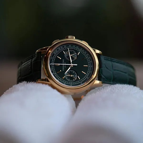Đồng Hồ Nam Corniche Heritage Chronograph Yellow Gold With Green Dial Màu Xanh Lá - Đồng hồ - Vua Hàng Hiệu