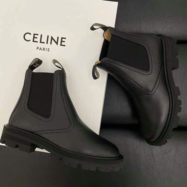 Giày Boot Celine  Margaret Chelsea Boot In Calfskin Black Màu Đen - 3