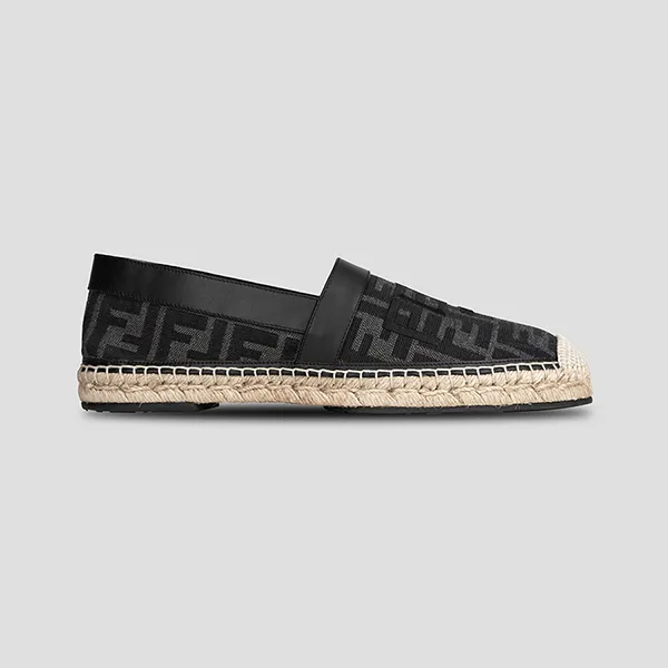 Giày Cói Fendi Jacquard Fabric Espadrilles 7P1409 AJZG F1HGT Màu Đen