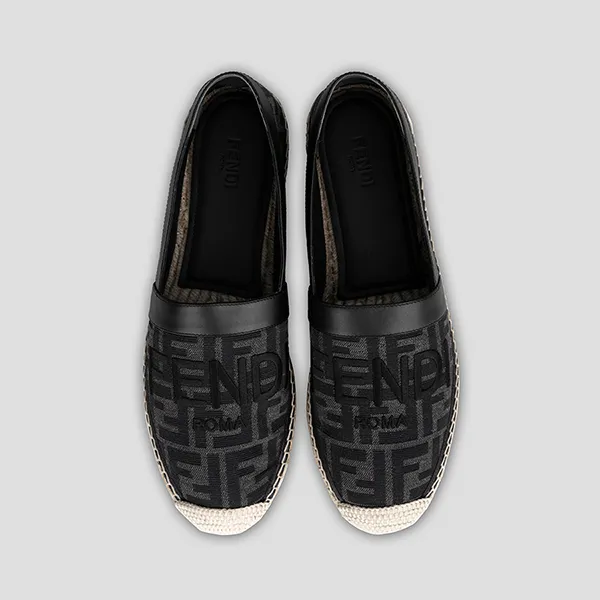 Giày Cói Fendi Jacquard Fabric Espadrilles 7P1409 AJZG F1HGT Màu Đen