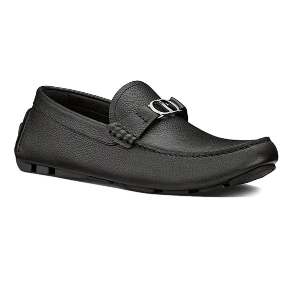 Giày Lười Nam Dior Loafer Black Grained Calfskin Màu Đen Size 40.5 - 1