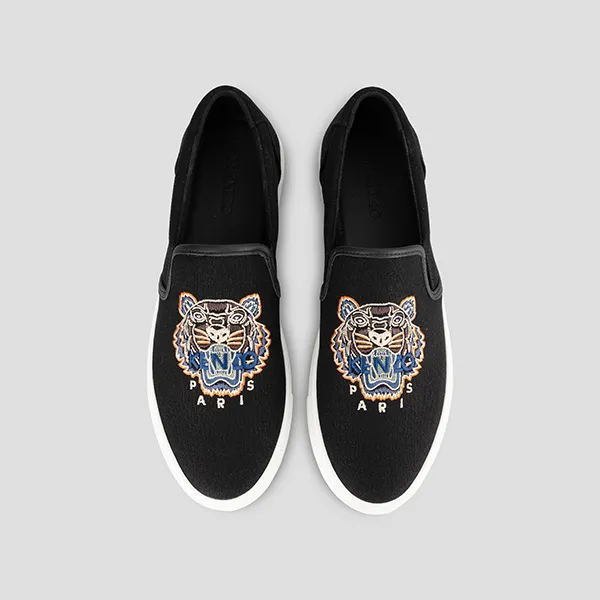 Giày Slip On Kenzo With Tiger Logo FC55SN100F71 99A Màu Đen Size 42
