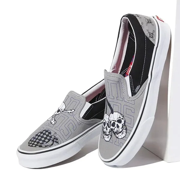 Giày Slip On Vans Classic New Varsity VN0A33TB43L Màu Xám Size 40.5