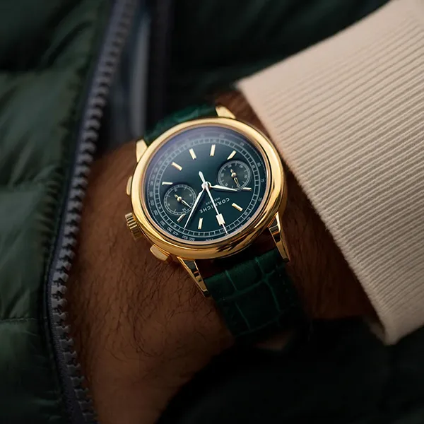 Đồng Hồ Nam Corniche Heritage Chronograph Yellow Gold With Green Dial Màu Xanh Lá - Đồng hồ - Vua Hàng Hiệu
