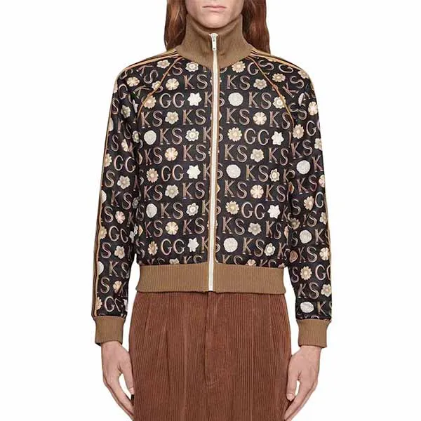 Áo Khoác Gucci x Ken Scott Print Zip-Up Jacket Black/Ivory Màu Nâu Size 46 - Thời trang - Vua Hàng Hiệu