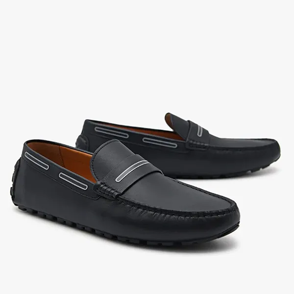 Giày Lười Nam Pedro Mũi Tròn Quai Ngang PMI – 65110277 Màu Đen Size 43