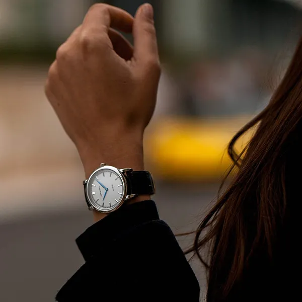 Đồng Hồ Nữ Corniche Womens Heritage 36 Steel With White Dial Màu Đen Mặt Trắng
