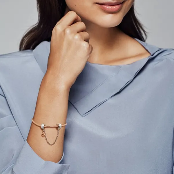 Hạt Vòng Charm Pandora Dangling Crown O Safety Chain Charm 788313 Màu Bạc - Trang sức - Vua Hàng Hiệu