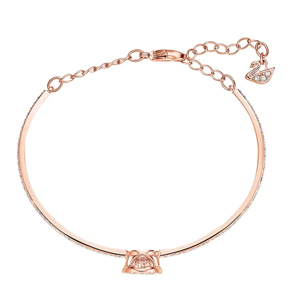 Vòng Đeo Tay Swarovski Sparkling Dance BangleRound Cut, White, Rose Gold-Tone Plated 5497483 Màu Vàng Hồng