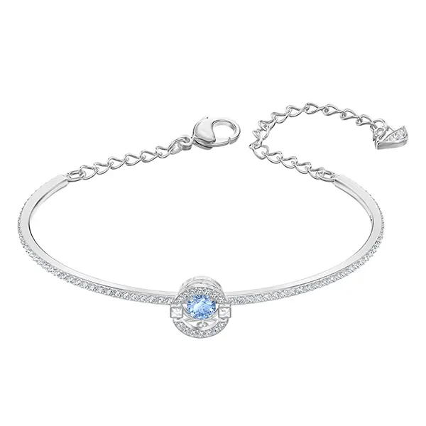 Vòng Đeo Tay Swarovski Sparkling Dance Bangle Blue, Rhodium Plated 5515385 Màu Bạc Xanh - Trang sức - Vua Hàng Hiệu