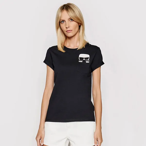 Áo Phông Karl Lagerfeld T-shirt Ikonik Karl 210W1720 Black Regular Fit Màu Đen Size M - Thời trang - Vua Hàng Hiệu