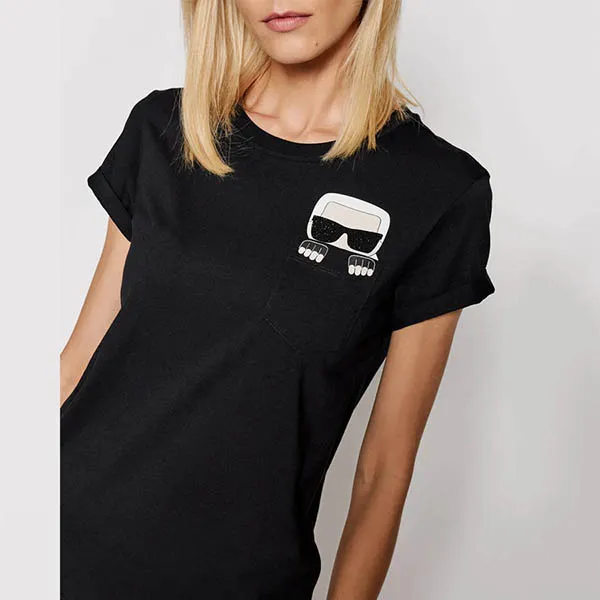 Áo Phông Karl Lagerfeld T-shirt Ikonik Karl 210W1720 Black Regular Fit Màu Đen Size M - Thời trang - Vua Hàng Hiệu