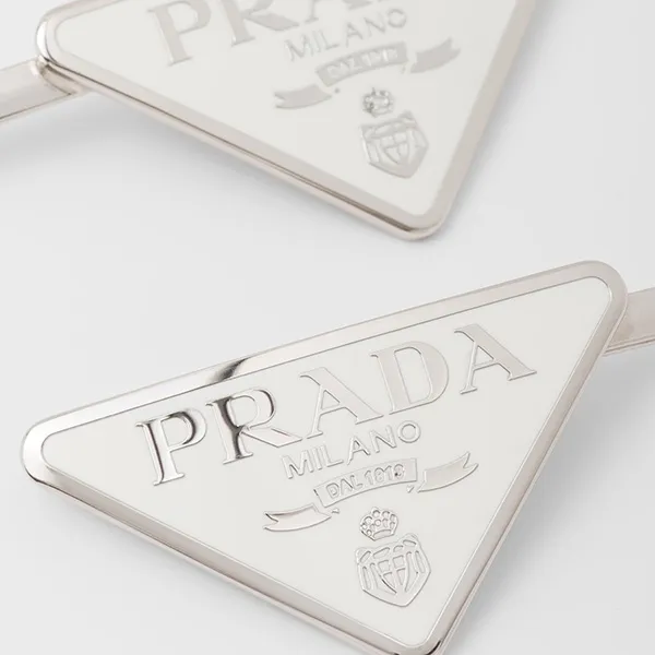 Kẹp Tóc Prada Metal Hair Clips 1IF051_2BA6_F0009 Màu Trắng