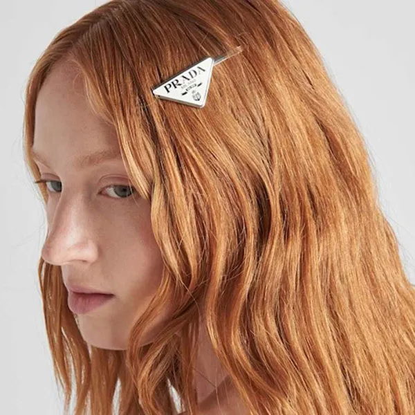 Kẹp Tóc Prada Metal Hair Clips 1IF051_2BA6_F0009 Màu Trắng