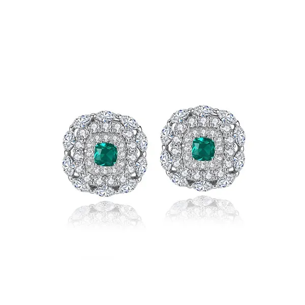 Khuyên Tai Kya Jewel Bạc Nữ Kiểu Dáng Tròn Đính Đá Cz Xanh Ngọc SE118 - Trang sức - Vua Hàng Hiệu