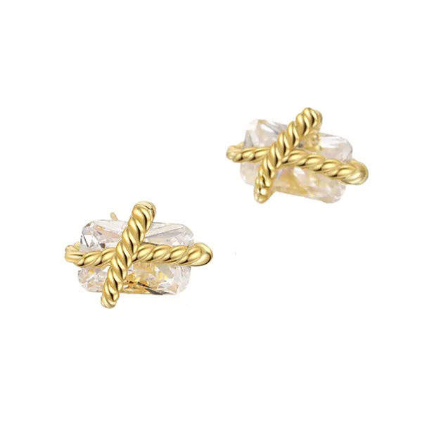 Khuyên Tai Kya Jewel Cross Stone E277-T Màu Trắng