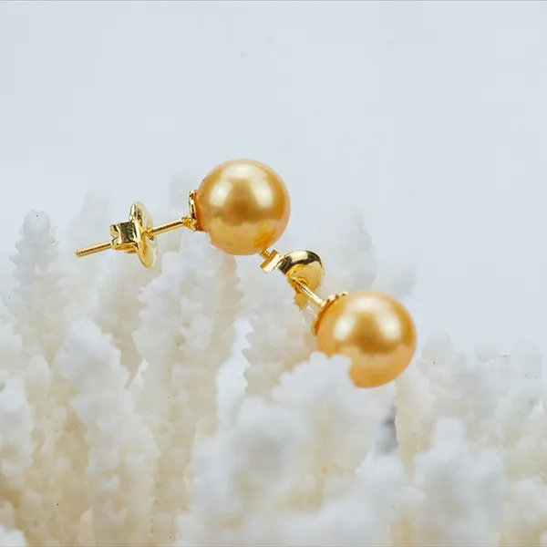 Khuyên Tai Minh Hà Pearl Jewelry Ngọc Trai, Vàng 18k Màu Vàng