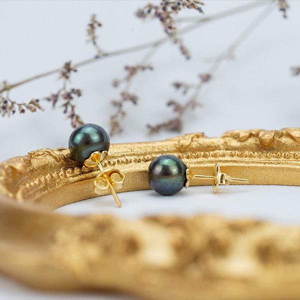 Khuyên Tai Minh Hà Pearl Jewelry  Ngọc Trai, Vàng 18k - Màu Xanh Ngọc - 1
