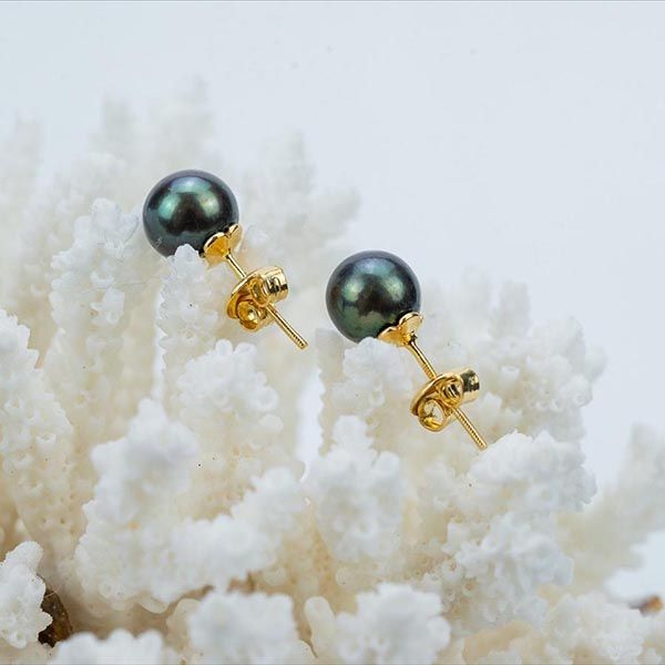 Khuyên Tai Minh Hà Pearl Jewelry  Ngọc Trai, Vàng 18k - Màu Xanh Ngọc - 3