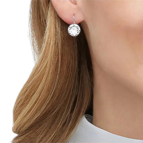 Khuyên Tai Swarovski Bella Drop Earringsround Cut, Small, White, Rhodium Plated 5085608 Màu Trắng - Trang sức - Vua Hàng Hiệu