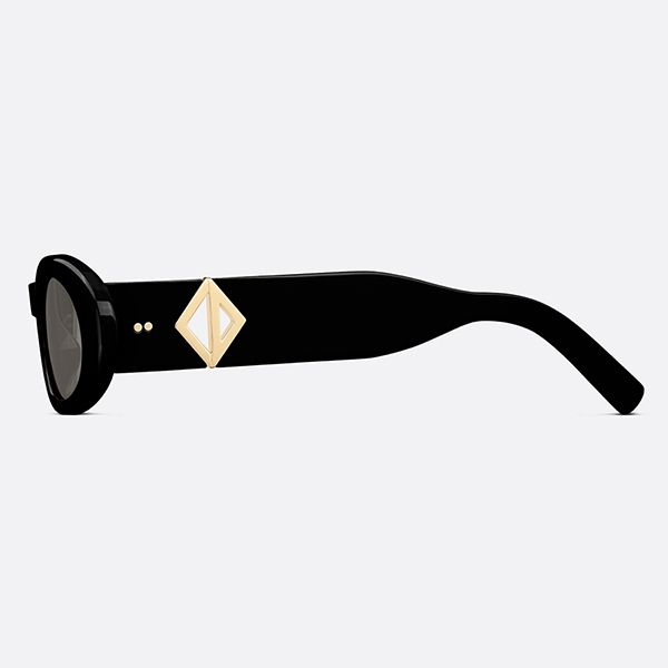 Kính Mát Dior Diamond R11 10A0 Black Rounded Sunglasses Màu Đen - 4