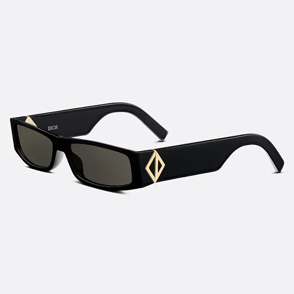 Kính Mát Dior Diamond S11 10A0 Black Rectangular Sunglasses Màu Đen
